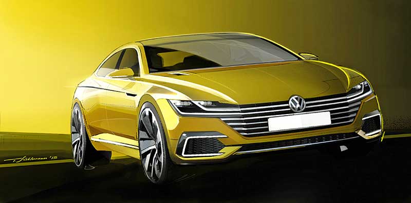 Genfben tartja világpremierjét a Sport Coupé Concept GTE: a négyajtós kupé új korszak nyitánya a Volkswagen formatervezésében